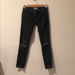 Free People Destroyed Cropped Jeans - 24